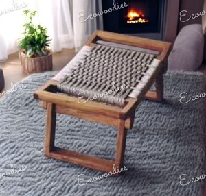 Taburete de pie relajante de madera reposapiés plegable otomano de madera plegable para apartamento y consola con incrustaciones de hueso de granja - Product Image 6