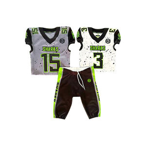 Uniforme de fútbol americano para niños personalizable, transpirable, de talla grande, de manga corta, fabricado en Pakistán, técnica de sublimación - Product Image 1