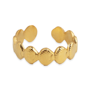 CUCOCUCA YXQ R214 Anello da donna moderno in acciaio inossidabile placcato oro, adatto per la primavera/estate, intricato e senza tempo, spedizione UE in 48 ore - Product Image 1