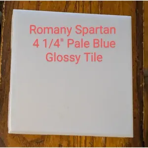 โรมันสปาร์ตันกระเบื้องเซรามิก1ชิ้นสีฟ้าซีด4-1/4 "กระเบื้องขัดเงา5มม. สต็อกเก่าใหม่สำหรับใช้ตกแต่งภายในสำหรับห้องไฟร์บริกสี่เหลี่ยม - Product Image 1