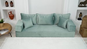 Siège de sol arabe Canapé de sol arabe Plancher de siège arabe | 12 pièces, 28 danses avec coussin éponge épaisseur 20cm - Product Image 6