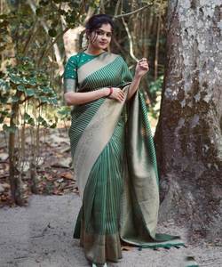 Ready to Wear <b>Organza</b> Saree with Cotton Blouse for Women Low Price Party Wear choli - Product Image 6