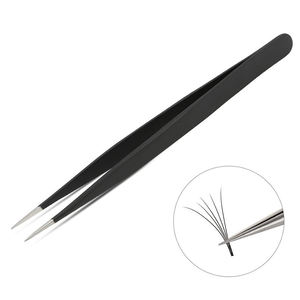 Pinzas Profesionales para Extensión de Pestañas Postizas, Logotipo Personalizado, Recubrimiento de Polvo Negro, Acero con Alto Contenido de Carbono, Precisión, Belleza - Product Image 2