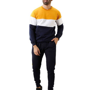 เสื้อสเวตเชิ้ตผู้ชาย แขนยาว คอกลม ผ้าฟลีซ ลายบล็อกสี - Product Image 1