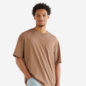 100% T-shirt personnalisé Hip Hop en coton de qualité supérieure 220GSM lourd surdimensionné à manches courtes bambou tissu tricoté uni de haute qualité Long - Product Image 2