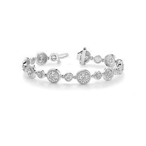 Bracelet Vintage Tara Style Halo Diamant Coupe Ronde Pour Femme - Product Image 2