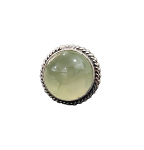 Anillo clásico de estilo bohemio, joyería para mujer, joyería de plata de ley 925, piedras preciosas de Prehnita, anillo hecho a mano, regalo para el amor - Product Image 1