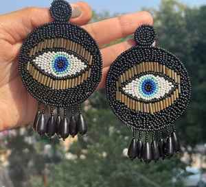 Pendientes Meenakari Diseñador Cuentas coloridas Estilo indio Calidad Premium Jumkha Bali Pendientes de Aro para mujer Earchain Pendiente - Product Image 5