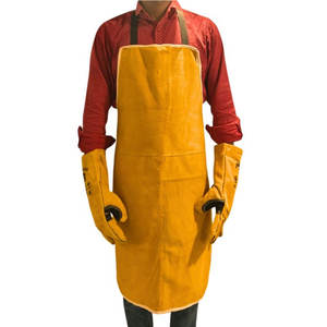 Tablier de soudage en peau de vache fendue pour travaux lourds Tablier de soudage personnalisé avec conception de sangle croisée - Product Image 5