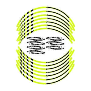 Strisce Adesive Giallo Fluorescente per Cerchioni Moto Yamaha MT-07, Accessori Compatibili per Pneumatici e Ruote - Product Image 2