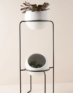 Eco-Friendly Classic Black round Flower <b>Pots</b> & Iron <b>Planters</b> Great Quality Garden Decorative Ware with <b>Rectangle</b> <b>Planter</b> stand - Product Image 4