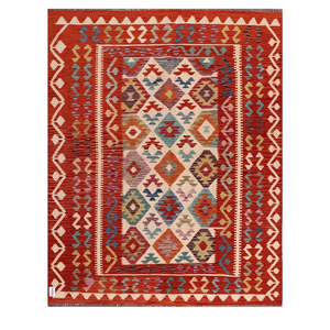 Alfombra Kilim de Maimana, Afganistán, 193 x 156 cm, Alfombras y Juegos de Alfombras - Product Image 1