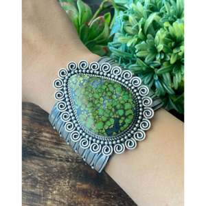 Alex Sanchez Hubei Turquoise & Sterling Silver Fashion Cuff Bracelet - Product Image 2