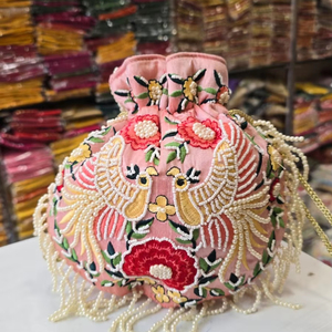 Bolso de mano indio tradicional para mujer, estilo de moda, bolso de mano Potli, lote al por mayor, regalos de devolución - Product Image 1