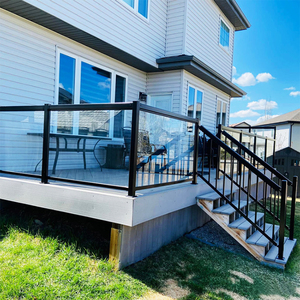 Barandillas <span class=keywords><strong>de</strong></span> Balcón para Exteriores para Casas Modernas, Barandilla <span class=keywords><strong>de</strong></span> Escalera <span class=keywords><strong>de</strong></span> Aluminio y <span class=keywords><strong>Vidrio</strong></span> Personalizada para Exteriores - Product Image 1