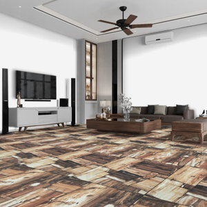 Porcelaine émaillée durable 600x1200mm carreaux en bois de verre très brillants pour salon chambre bureau hôtel - Product Image 3