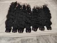 Rambut Manusia Remy Alami Keriting Mewah 100% Asli 30 Inci India Selatan 12a Virgin Drawstring Machine Double Weft Extensions Perm