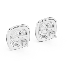 Pendientes de Halo con Moissanita de Corte Brillante de 3.89ct, Plata de Ley 925, Joyería Fina Hecha a Mano, Pendientes de Botón, Regalo de Aniversario o Cumpleaños - Product Image 2