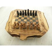 CES échiquier en bois naturel stockage échiquier en bois ensembles d'échecs dans le jeu de dames de backgammon d'échecs pour adultes et