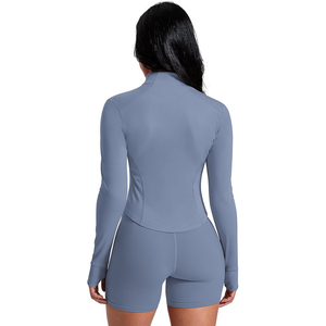 Chaquetas Ajustadas de Yoga con Bloques de Color para Mujer, Top Deportivo Estampado, Estilo Dinámico, Detalle Visual Gráfico Atrevido - Product Image 5