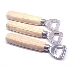 Abrebotellas de acero inoxidable con logotipo personalizado, llavero con mango de madera, llavero con logotipo personalizado, botella de cerveza - Product Image 4