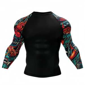 Camiseta personalizada de manga larga con cuello redondo para hombre, Rash Guard Camiseta básica de piel, tela de secado rápido de alta calidad, cuerpo transpirable Anti-UV apto para - Product Image 3