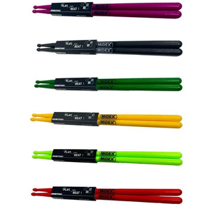 Baquetas de Poliamida Irrompibles Midex GFK-801X 5A, Juego de Colores (12 Pares), Alta Durabilidad, Hechas en Gaziantep - Product Image 1