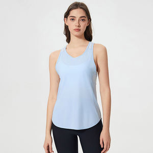 Camiseta Deportiva de Yoga para Mujer, Material Spandex, Sin Mangas, Color Sólido, Transpirable, Secado Rápido, Talla Grande, Alta Calidad - Product Image 4