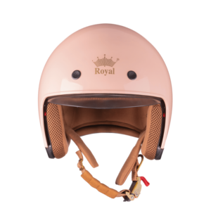 หมวกกันน็อค Royal Open Face สีชมพู วัสดุ ABS พร้อมแผ่นปิดหน้าใส ระบบปลดเร็ว - Product Image 1