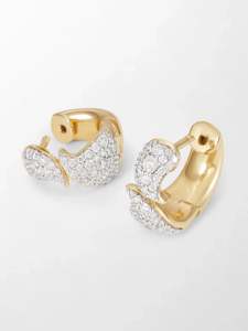 Petites boucles d'oreilles Baby Flick avec diamants ronds de 0,78 ct G-H VS, diamants cultivés en laboratoire, en or jaune 14 carats, pour un look décontracté et élégant. - Product Image 2