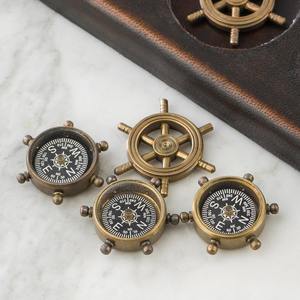 Articles de décoration nautique, jeux de Tic Tac Toe anciens, ensembles de cadeaux, plateau en bois de luxe, design de roue de bateau et de boussole - Product Image 2