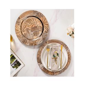 Placa de cargador Vintage elegante platos de boda martillados modernos pesados técnica pintada a mano de alta calidad para cartón de uso doméstico - Product Image 5