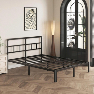 โครงเตียงโลหะพร้อมหัวเตียงมุมโค้งมนการออกแบบที่ปราศจากเสียงรบกวนและการประกอบง่ายไม่จำเป็นต้องใช้สปริงกล่อง - Product Image 4