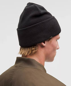 Nouveau bonnet tendance personnalisé en laine mélangée noire, léger, doux, chaud, pour les sports d'hiver et les vêtements de rue, unisexe - Product Image 2