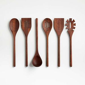SUPER Natural Teak Or Acacia Wooden <b>Kitchen</b> <b>Utensils</b> Set With Spoon Rest Wooden Cooking Spoons Set and <b>Utensils</b> <b>Holder</b> - Product Image 1