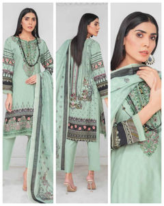 ชุดสนามหญ้าผ้าไหมปักแบรนด์ของแท้สำหรับปาร์ตี้3ชิ้นสไตล์ปากีสถานออกแบบได้ตามต้องการ - Product Image 2