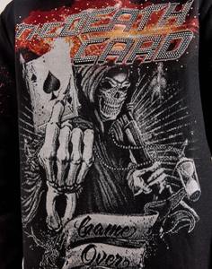 OEM personalizado Rhinestone Logo Acid Wash Vintage Streetwear Pullover Puff estampado francés Terry Sun Faded Rhinestone sudaderas con capucha para hombres - Product Image 5