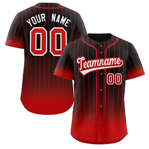 Maillot de baseball personnalisé de haute qualité bouton dégradé vêtements de sport Hip Hop avec Logo personnalisé et numéro grande taille respirant - Product Image 2