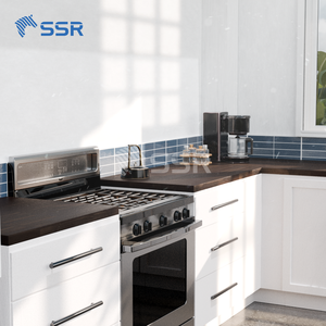 Encimera de bloque de carnicero Espresso Acacia con borde vivo Uso versátil para tocador, mesa, encimera de cocina - Product Image 3