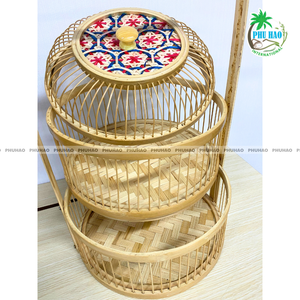 CESTA DE REGALO DE BAMBÚ duradera y ecológica para almacenamiento y decoración, perfecta para decoración del hogar, cesta de flores - Product Image 2