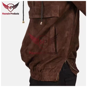 แจ็กเก็ตหนังกลับสไตล์ตะวันตกพร้อมฮู้ดถอดได้ทันสมัยและสะดวกสบายสำหรับฤดูหนาว - Product Image 6