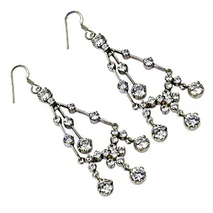 Vintage Copper Religious Pendant/Drop <b>Earrings</b> with Cubic Zirconia for Women's Trendy Jewelry Gift - Product Image 2