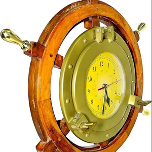 Nautical <b>Wheel</b> Clock Round Clock Wooden <b>Ship</b> <b>Wheel</b> Clock Home Decor Wall Decor by Calvin Handicraft - Product Image 2