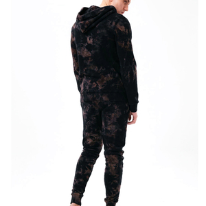 Haute qualité hommes Stone Wash survêtements hommes 2 pièces survêtement noir Vintage lavé à l'acide survêtement pour hommes - Product Image 4