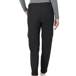 Coupe régulière 60% coton 40% polyester jambe droite survêtement vêtements pour femmes pantalon pantalon couleur grise tenue décontracté taille élastique - Product Image 6