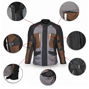 Vêtement de sport d'hiver sur mesure en gros avec logo personnalisé, veste de moto - Matériel Cordura coupe-vent, imperméable et respirant - Product Image 4