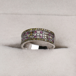 Anillo de joyería creado en plata Anillo de Plata de Ley 925 con piedras preciosas de rubí y zafiro natural certificado Gia de alta calidad para venta al por mayor - Product Image 3