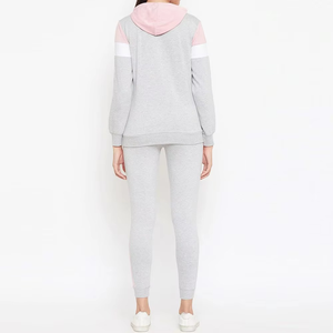 Nueva llegada Último diseño Color Block Chándal para mujer Algodón Precio al por mayor Color Block Mangas completas Chándal para mujer - Product Image 5