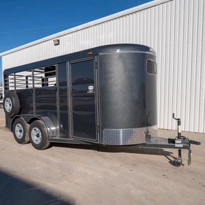 Remorque utilitaire à 2 essieux pour le transport de bétail, moutons, chevaux, vaches, porcs, avec parois latérales en aluminium noir - Product Image 4