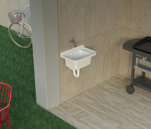 Qualité italienne, design moderne, bassins suspendus faciles à assembler pour salle de bain, buanderie, garage, patio, remise-emballage en vrac - Product Image 1